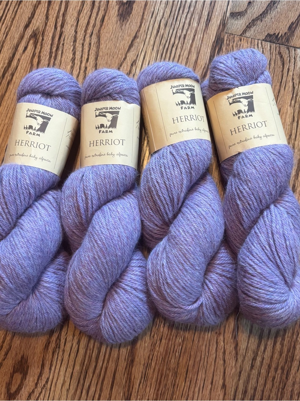 Juniper Moon Farm Herriot Yarn Lot of 4 DK Purple 1008 100% Baby Alpaca 218yds